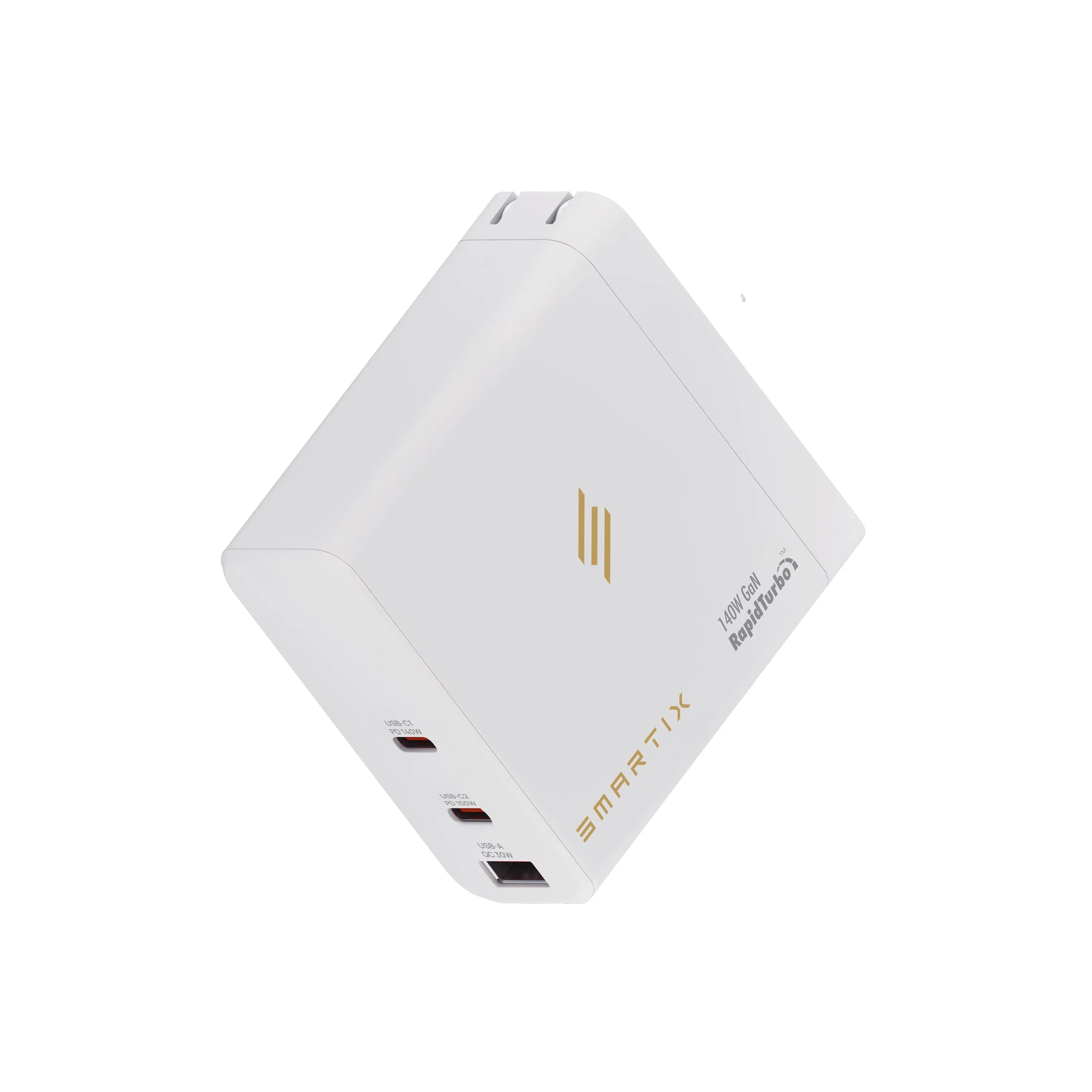 140W GaN International Travel Adapter - 1x 140W PD USB-C , 1x100W PD USB-C, 1x30W QC, USB-C 3.0 PD