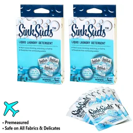 16 Travel Size Laundry Detergent Packets 0.25 fl oz Odor Eliminator TSA Approved