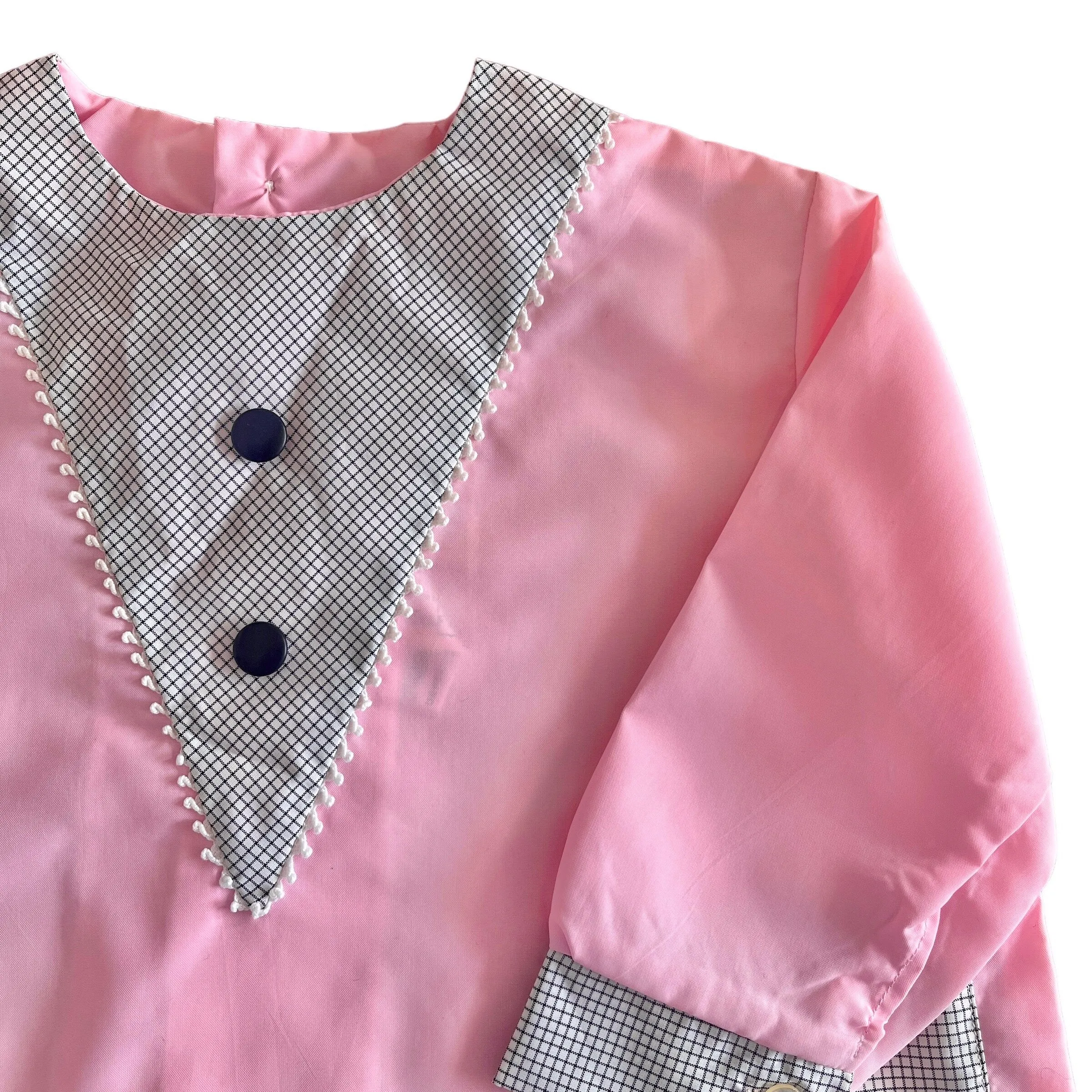 1960s Pink Toddler Nylon Shirt / Blouse / 12-18 Months