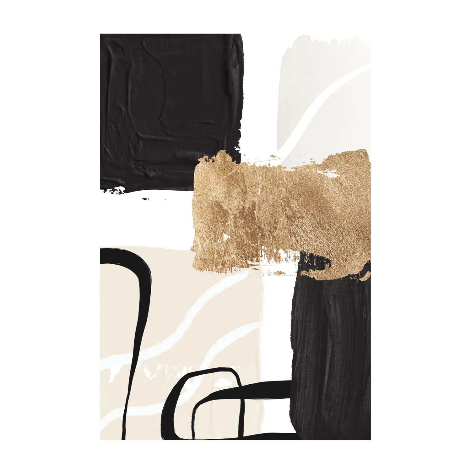 Abstract Black And Gold, Style B , By Sally Ann Moss