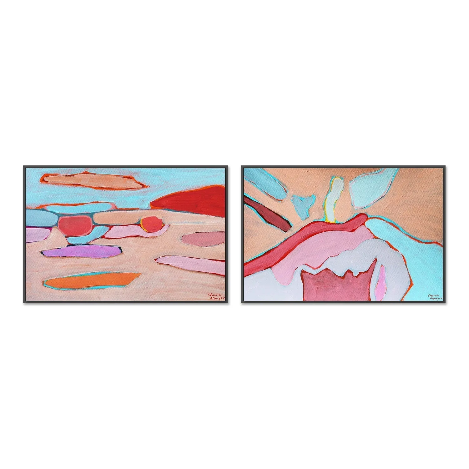 Abstract Land, Set of 2 , By Moments By Charlie