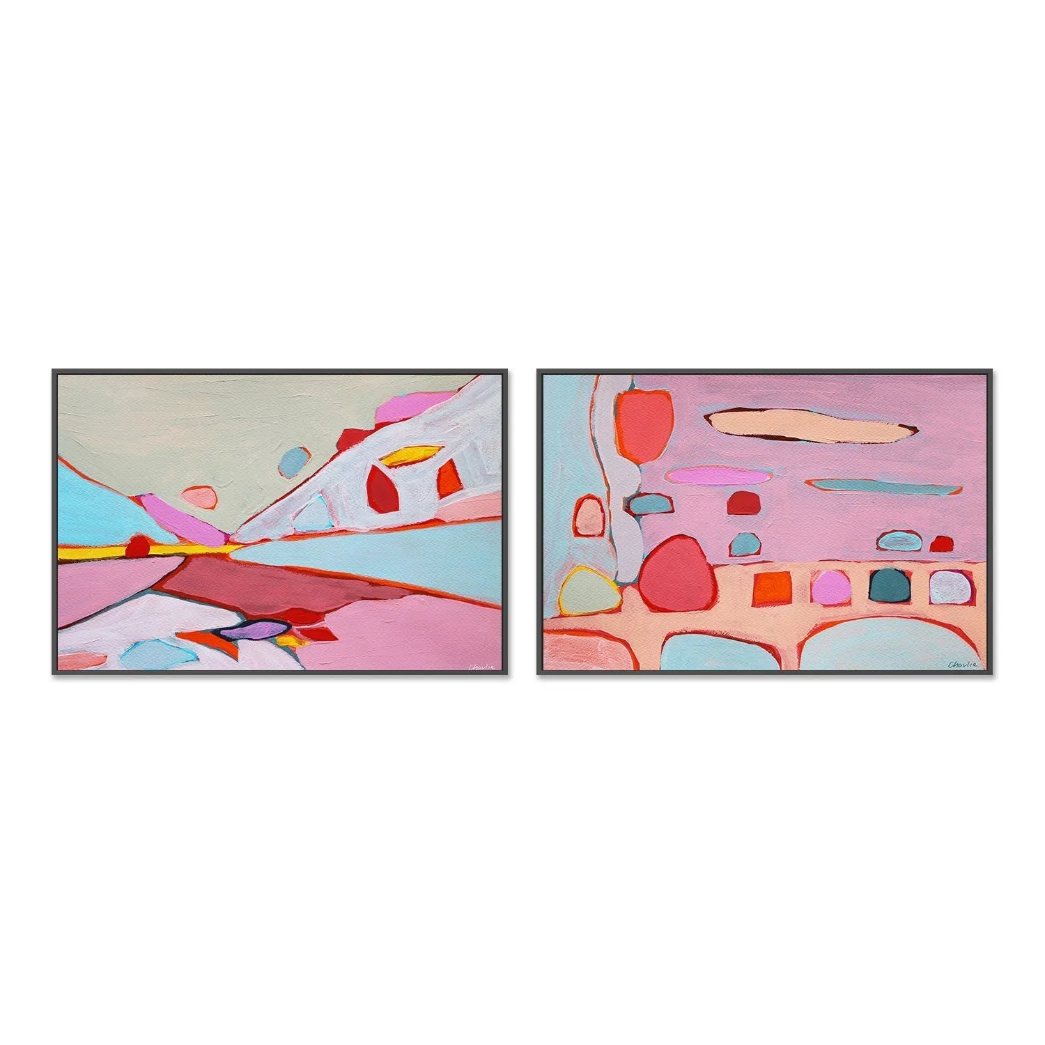 ABSTRACT LANDSCAPE, SET OF 2 , By Moments By Charlie