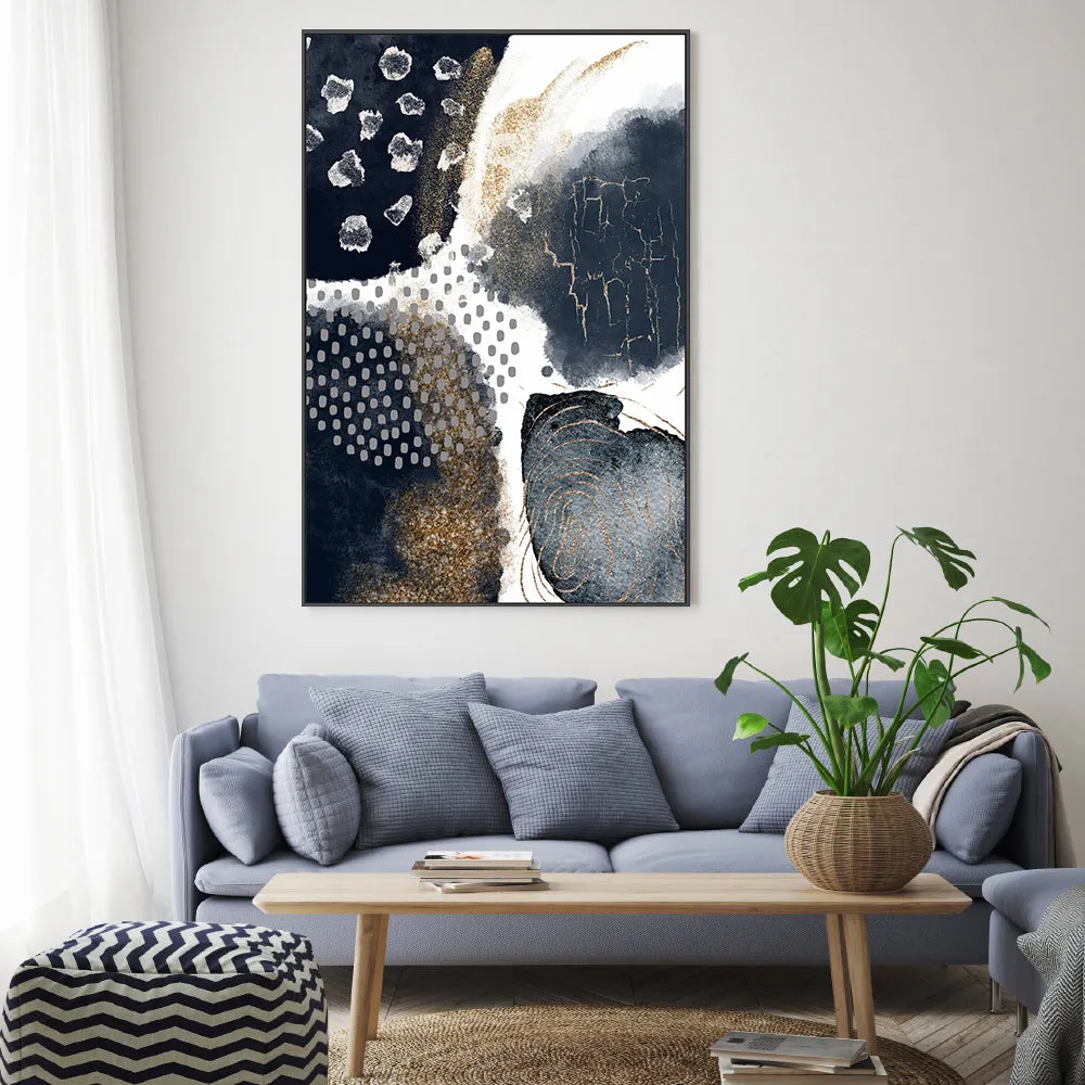 Abstract Navy And Gold, Style C , By Sally Ann Moss