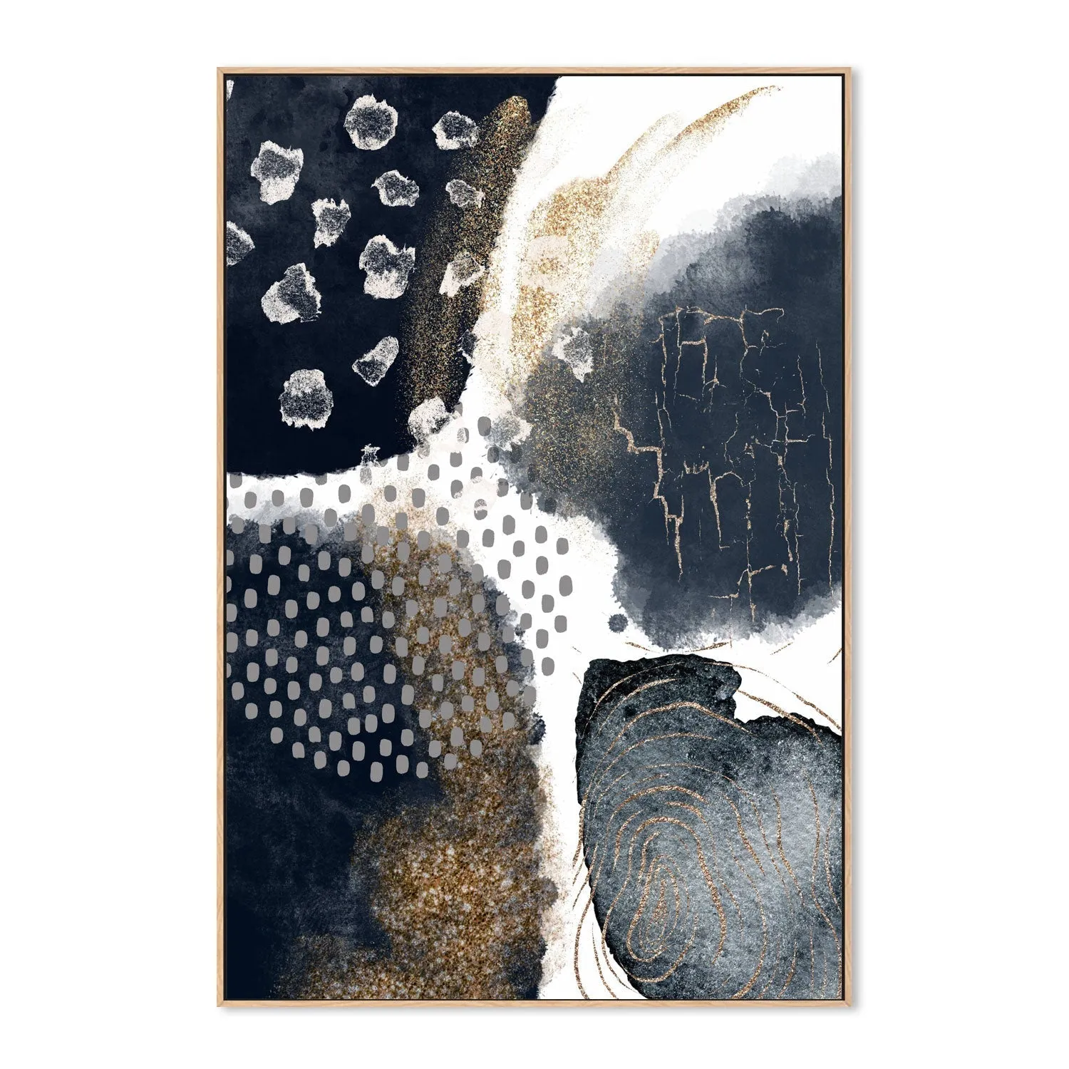 Abstract Navy And Gold, Style C , By Sally Ann Moss