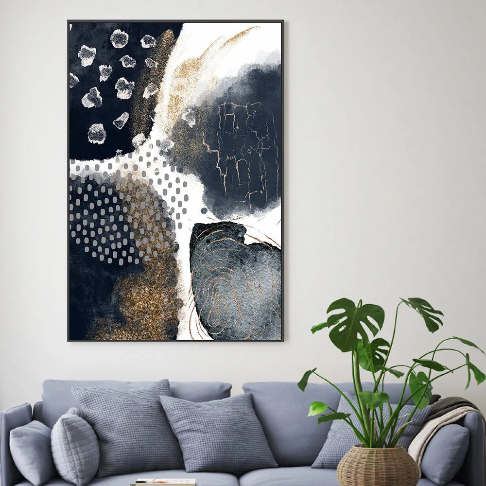 Abstract Navy And Gold, Style C , By Sally Ann Moss