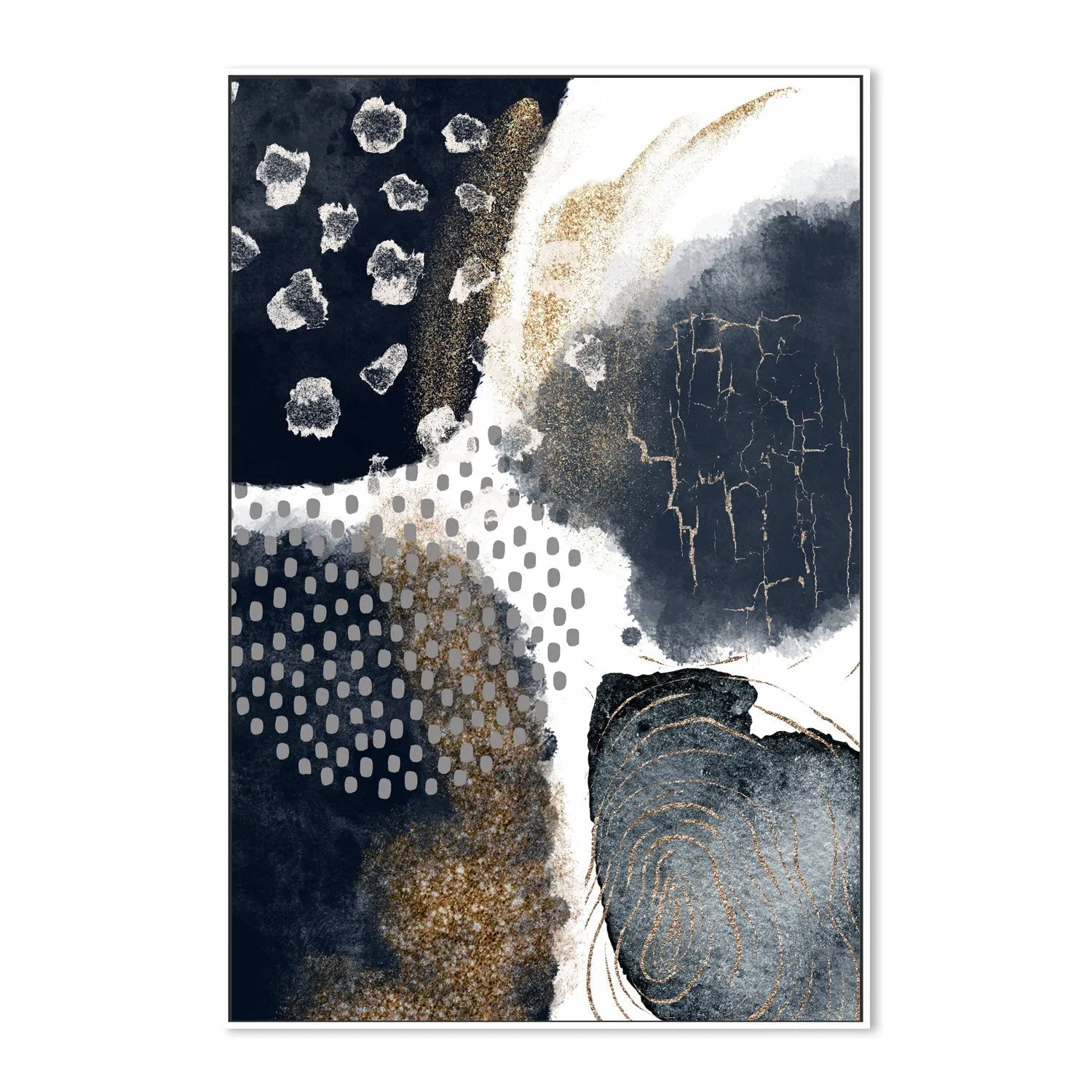 Abstract Navy And Gold, Style C , By Sally Ann Moss