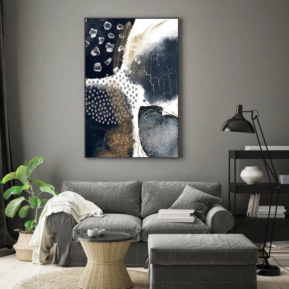 Abstract Navy And Gold, Style C , By Sally Ann Moss