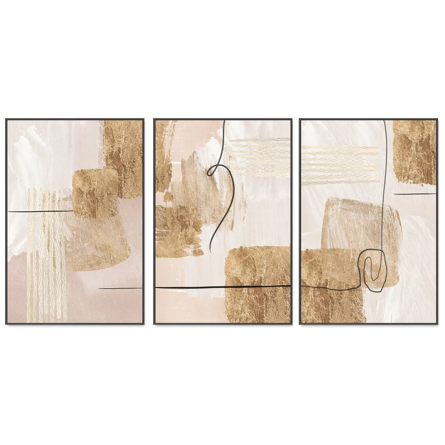 Aesthetic Gold, Style A, B & C, Set Of 3 , By Sally Ann Moss