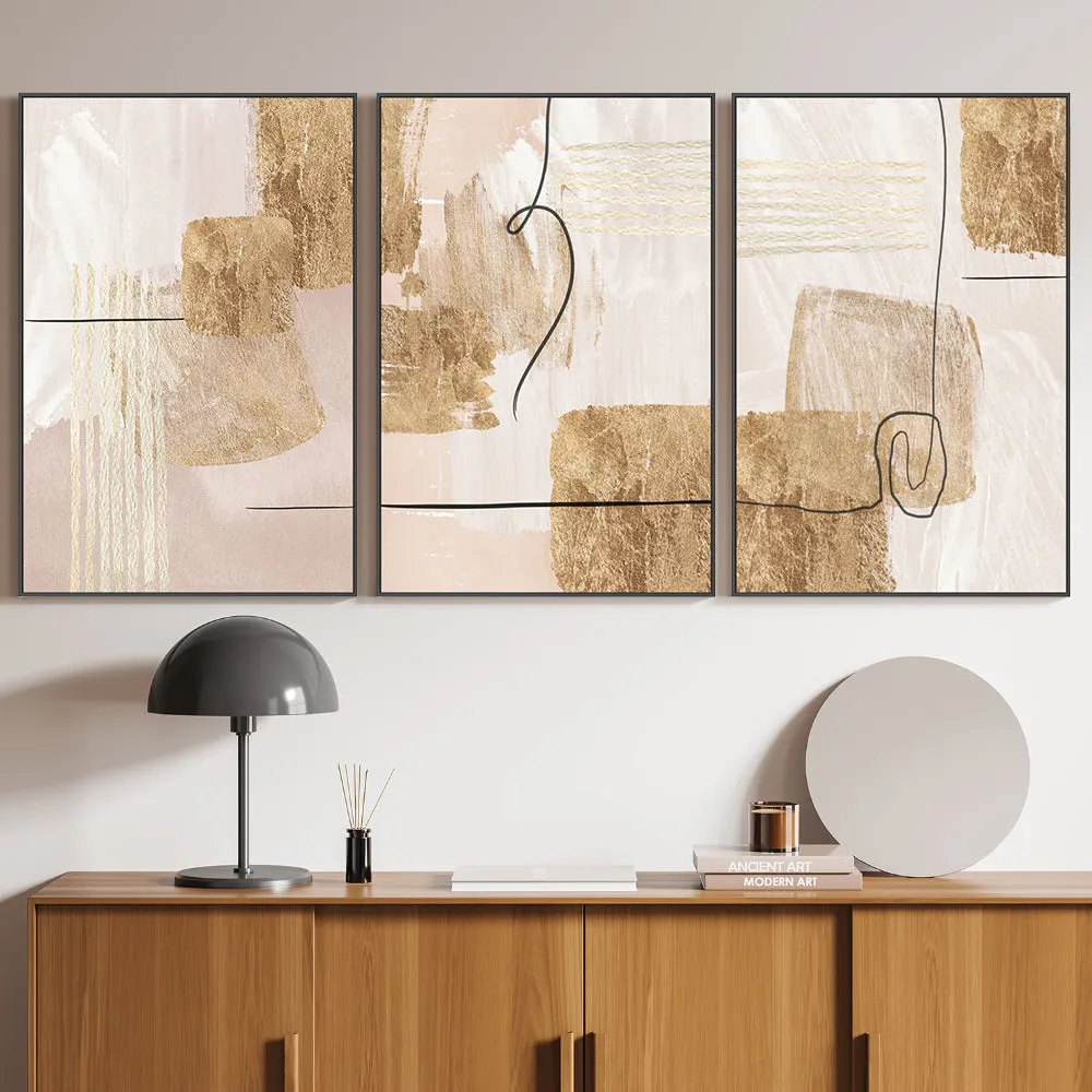 Aesthetic Gold, Style A, B & C, Set Of 3 , By Sally Ann Moss