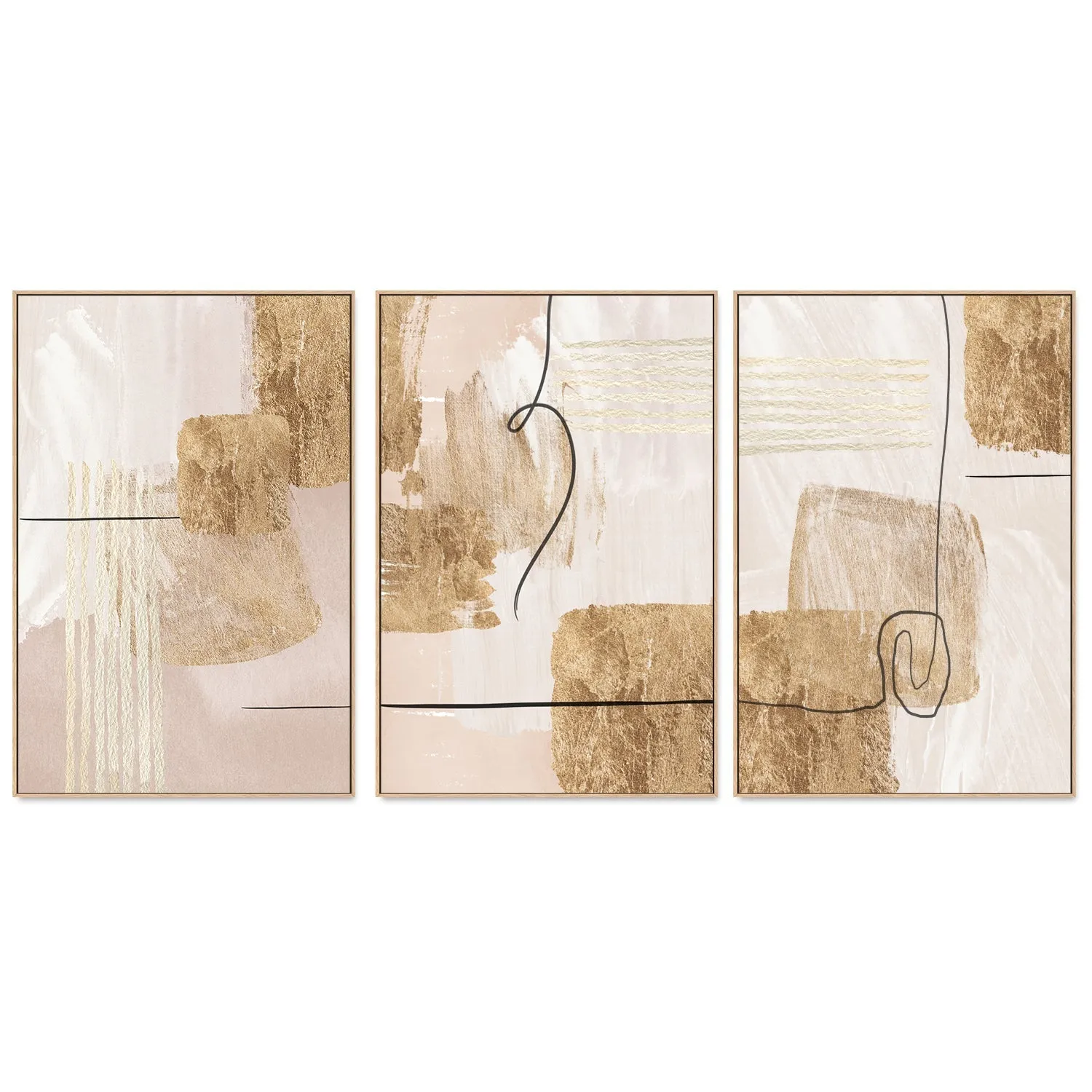 Aesthetic Gold, Style A, B & C, Set Of 3 , By Sally Ann Moss