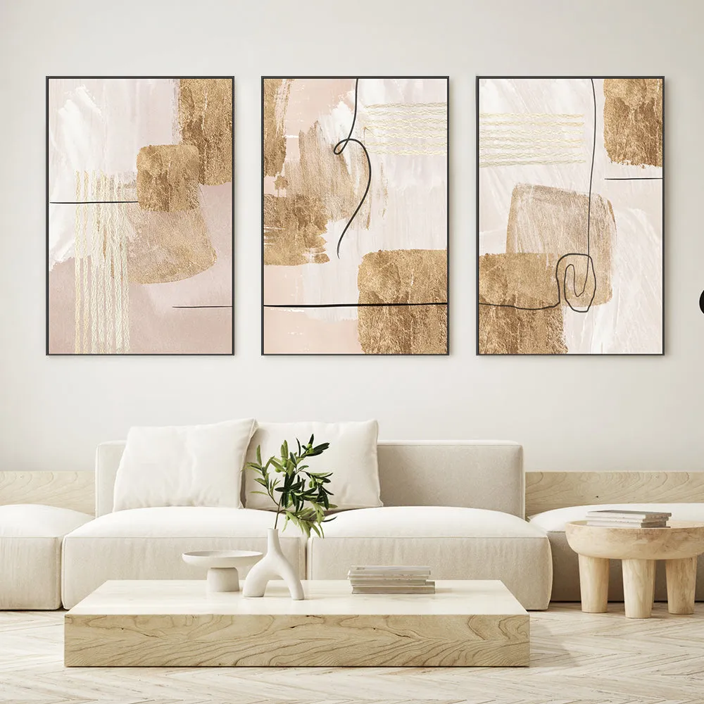 Aesthetic Gold, Style A, B & C, Set Of 3 , By Sally Ann Moss