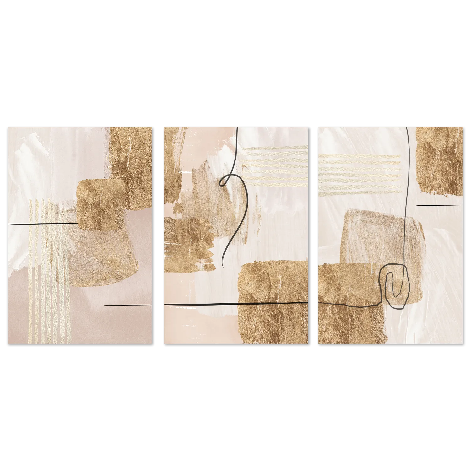 Aesthetic Gold, Style A, B & C, Set Of 3 , By Sally Ann Moss