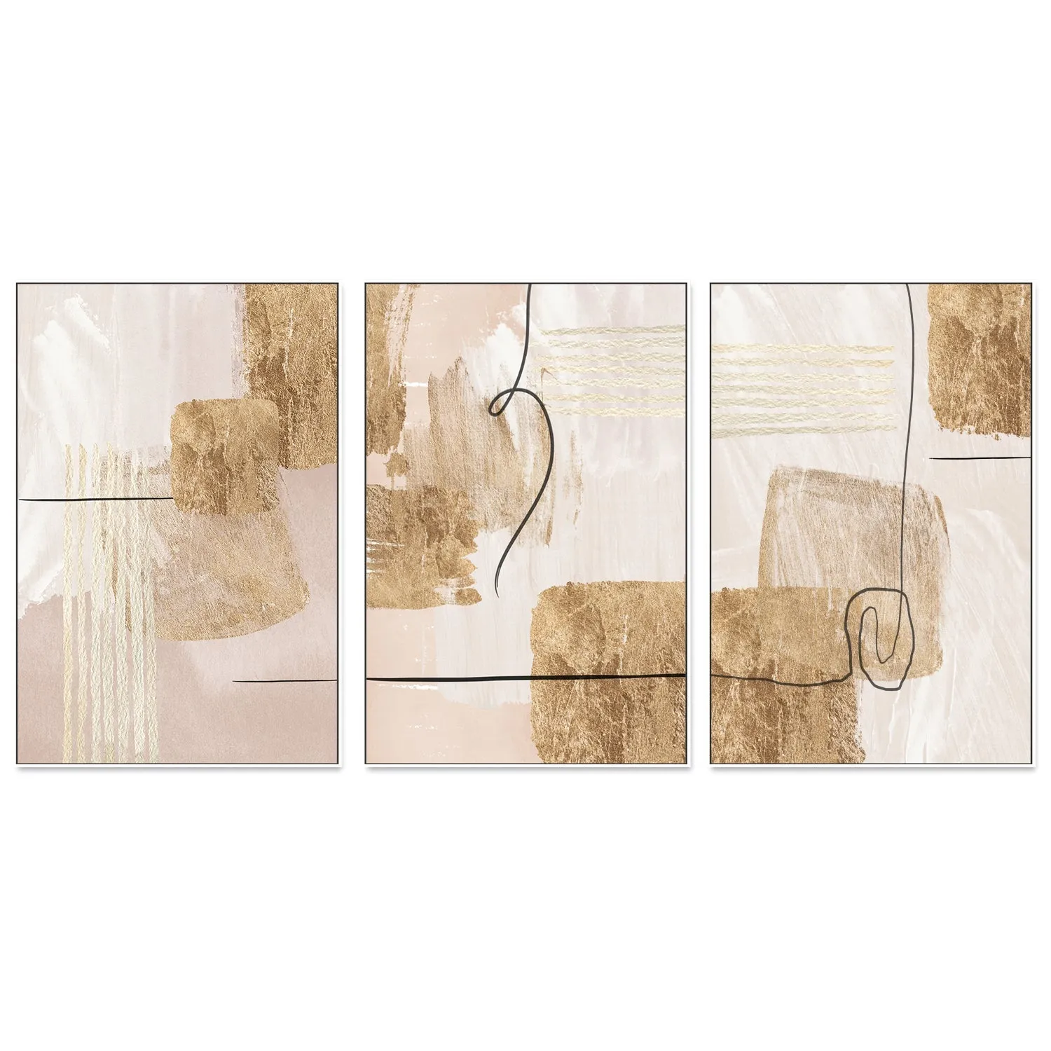 Aesthetic Gold, Style A, B & C, Set Of 3 , By Sally Ann Moss