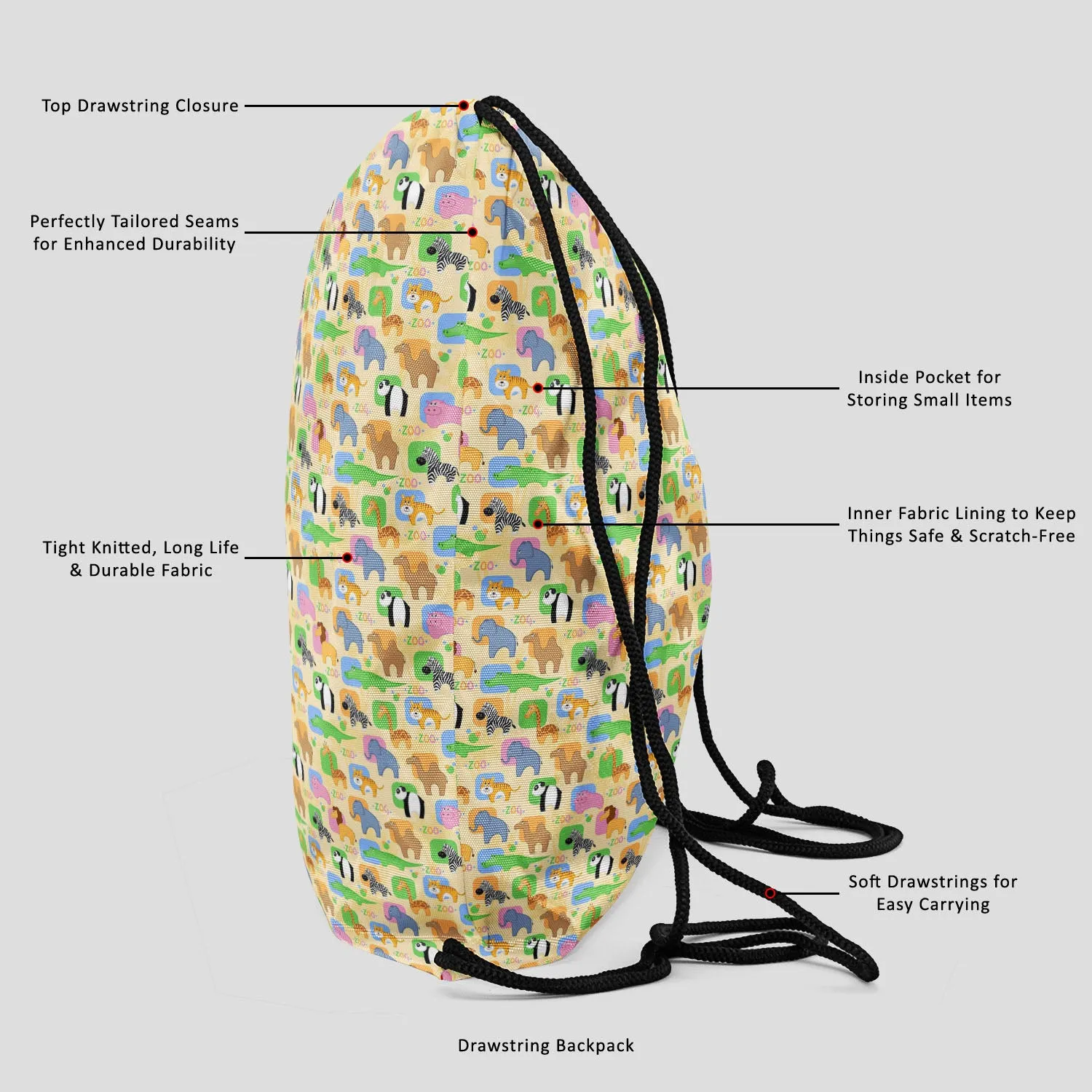 African Animals Backpack for Students | College & Travel Bag
