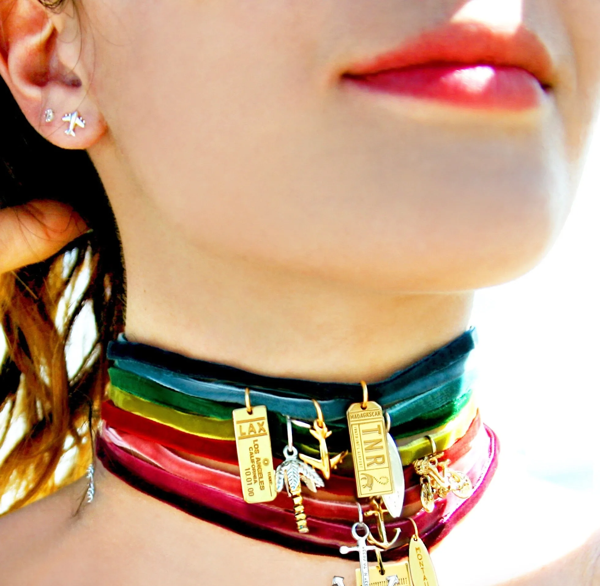 Airplane Earrings, Gold