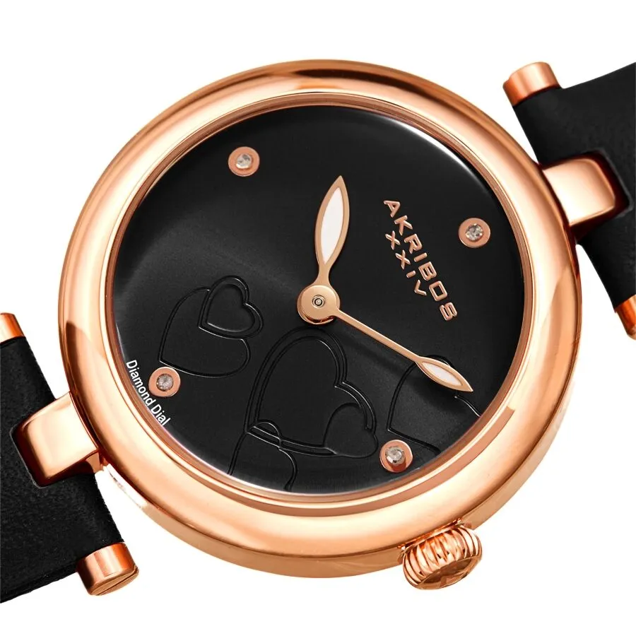 Akribos Xxiv Quartz Black Dial Ladies Watch AK1044BKR