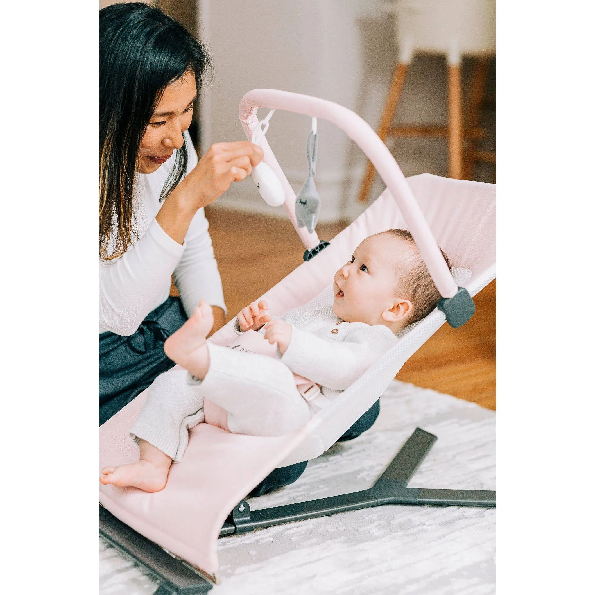 Alpine Deluxe Portable Bouncer - Peony Pink