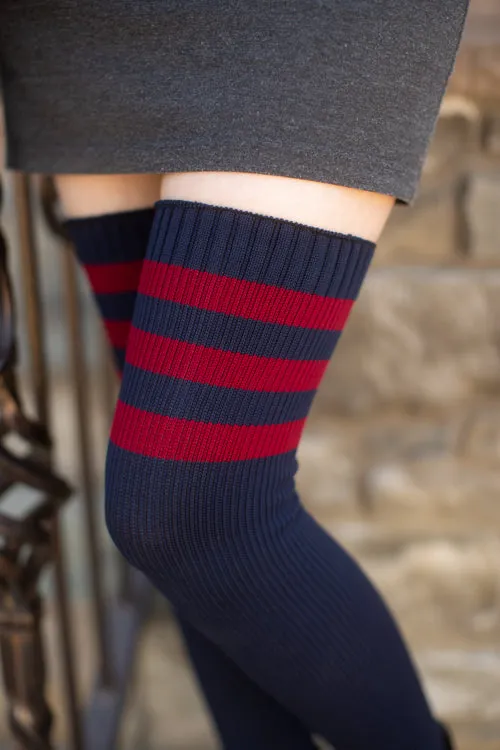 Americana Preppy Thigh High Socks