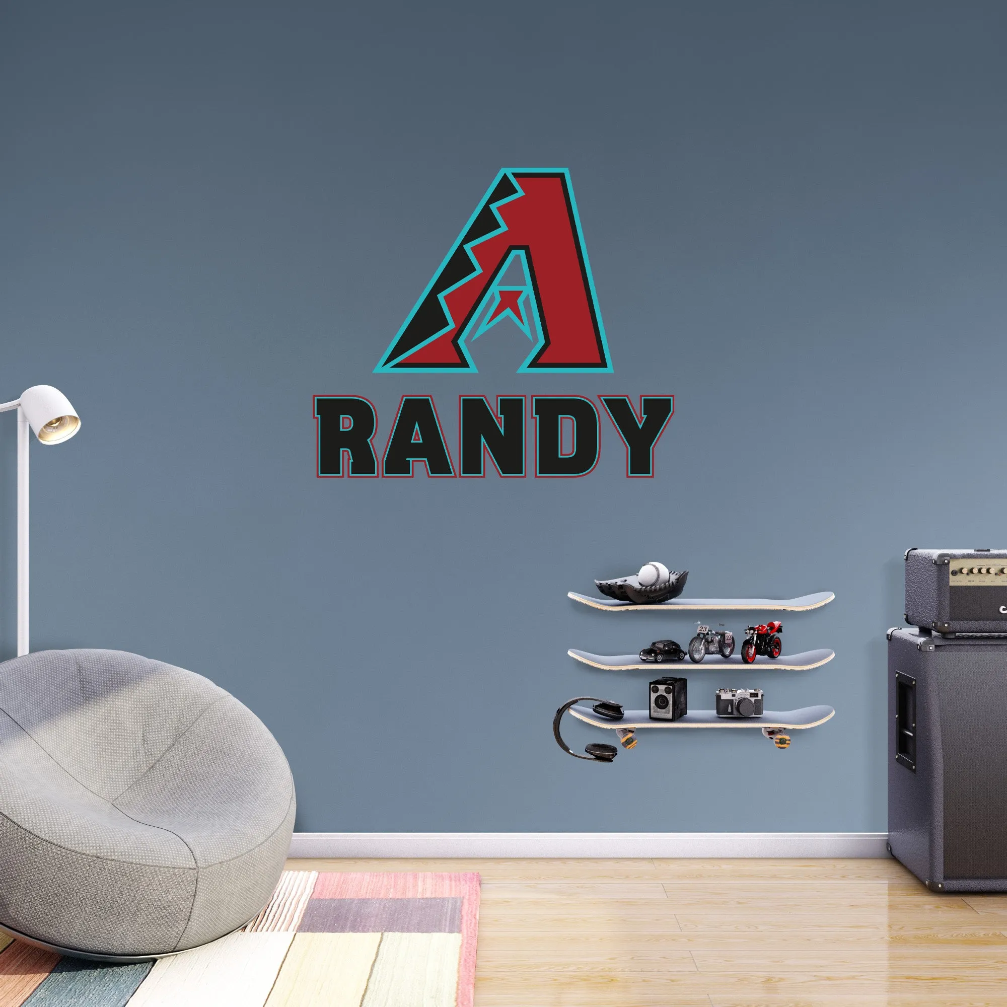 Arizona Diamondbacks: Stacked Personalized Name Black Text PREMASK        -   Removable     Adhesive Decal