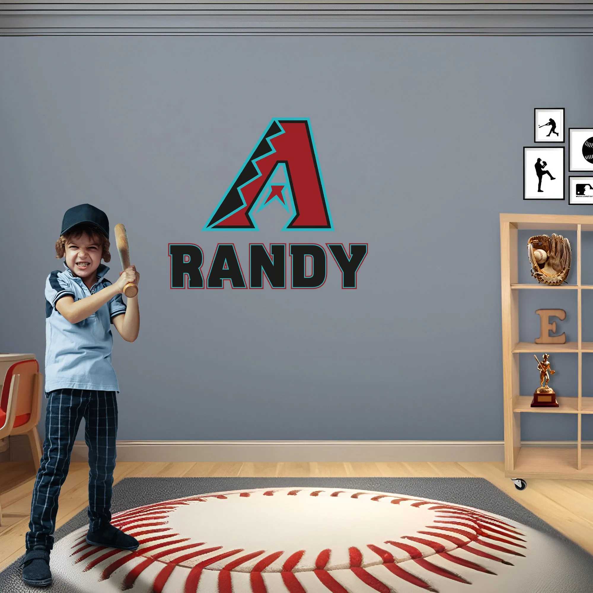 Arizona Diamondbacks: Stacked Personalized Name Black Text PREMASK        -   Removable     Adhesive Decal