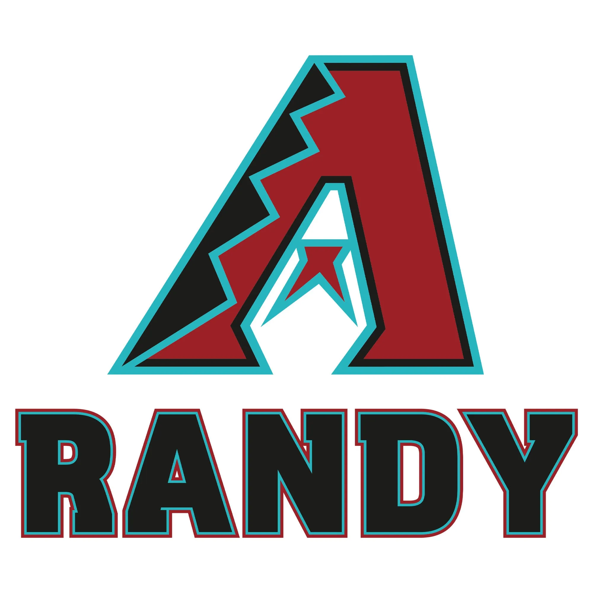 Arizona Diamondbacks: Stacked Personalized Name Black Text PREMASK        -   Removable     Adhesive Decal