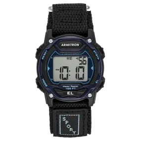 Armitron Black Nylon Band Digital Kids Unisex Watch - 457041BLU