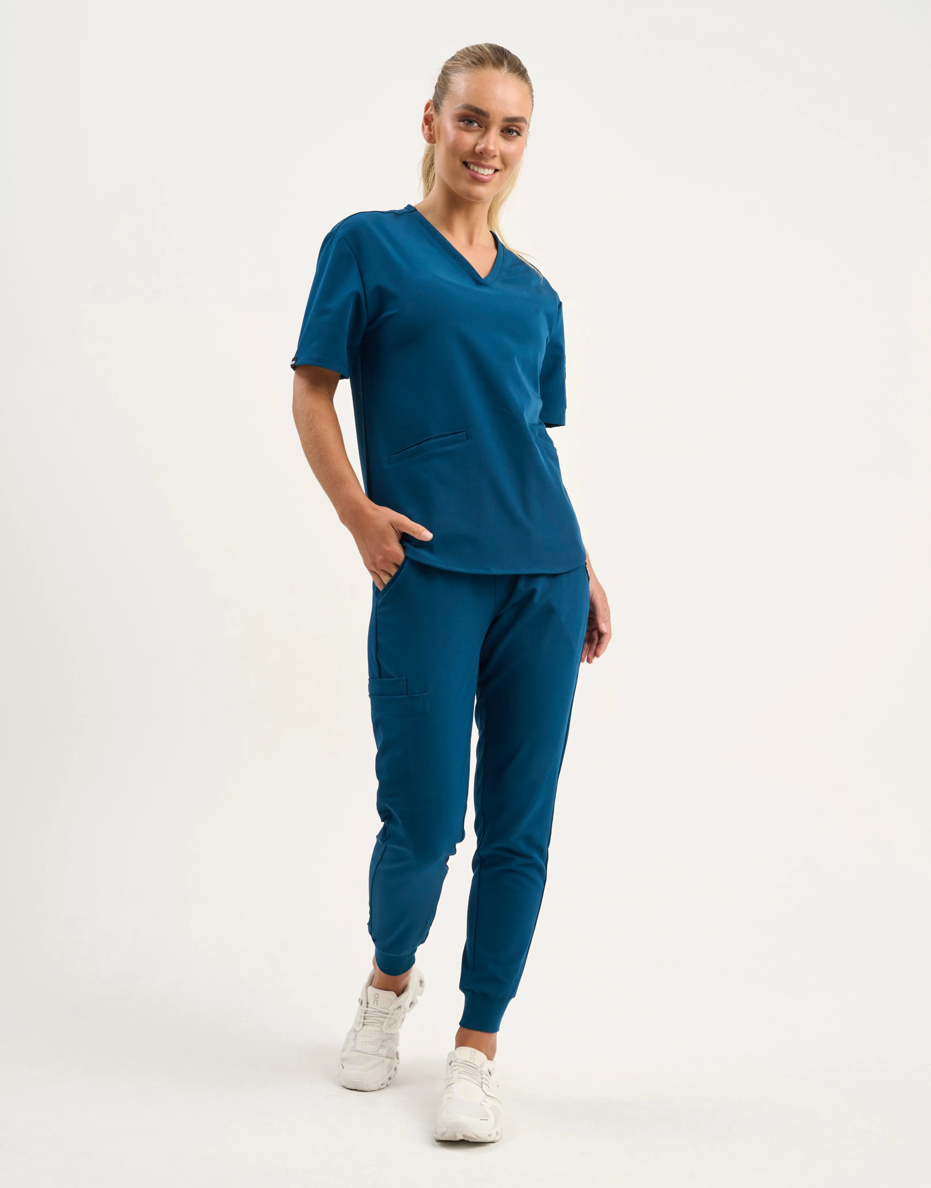 Aspire V Neck Scrub Top - Gibraltar Blue
