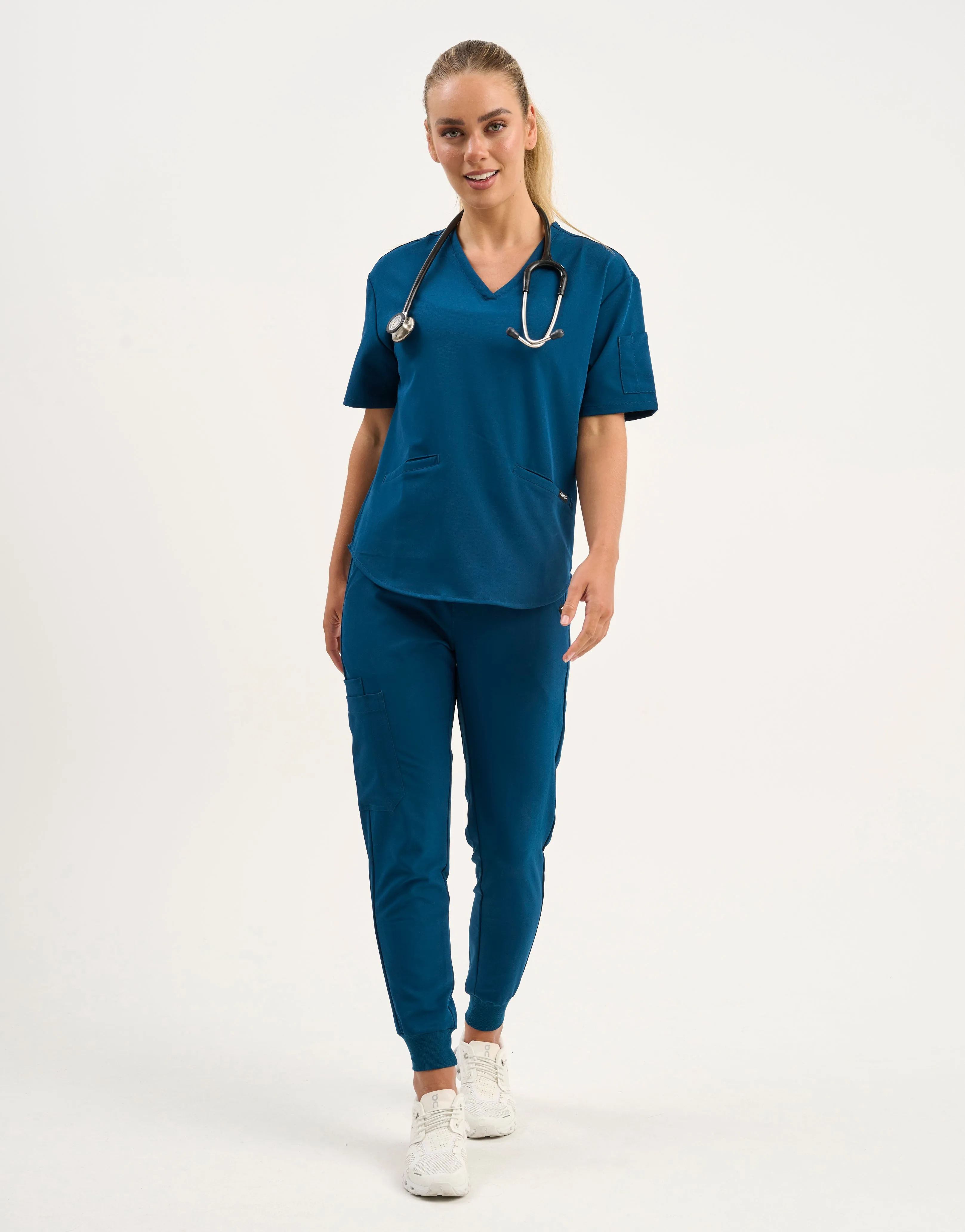 Aspire V Neck Scrub Top - Gibraltar Blue