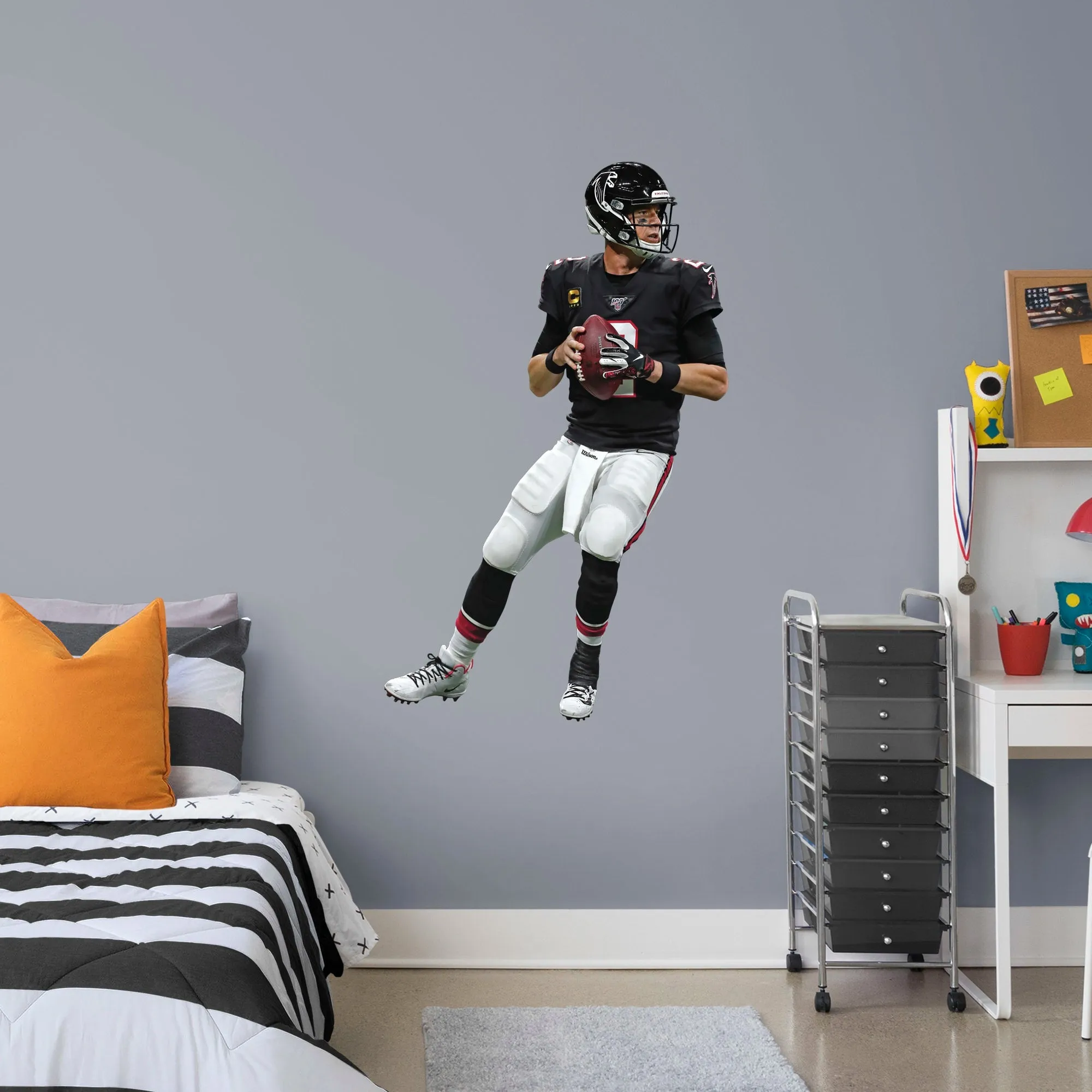 Atlanta Falcons: Matt Ryan Throwback        - Officially Licensed NFL Removable Wall   Adhesive Decal