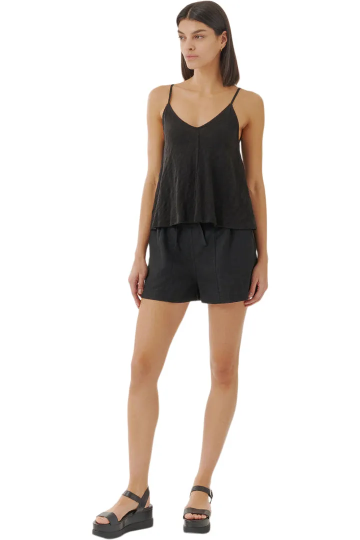 ATM Slub Jersey Exposed Seam Tank in Black