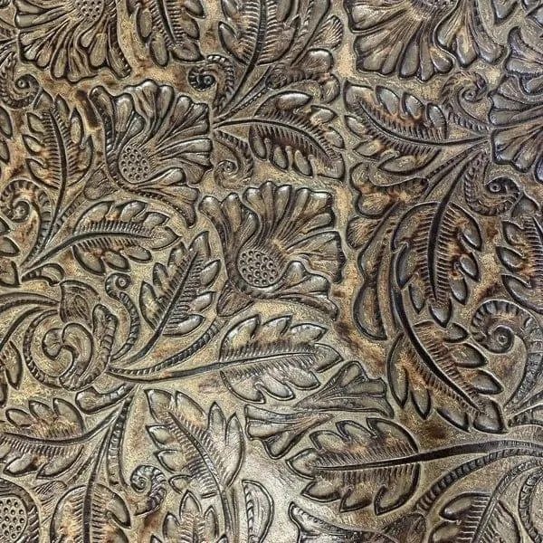 Autumn Beige & Brown Embossed Leather