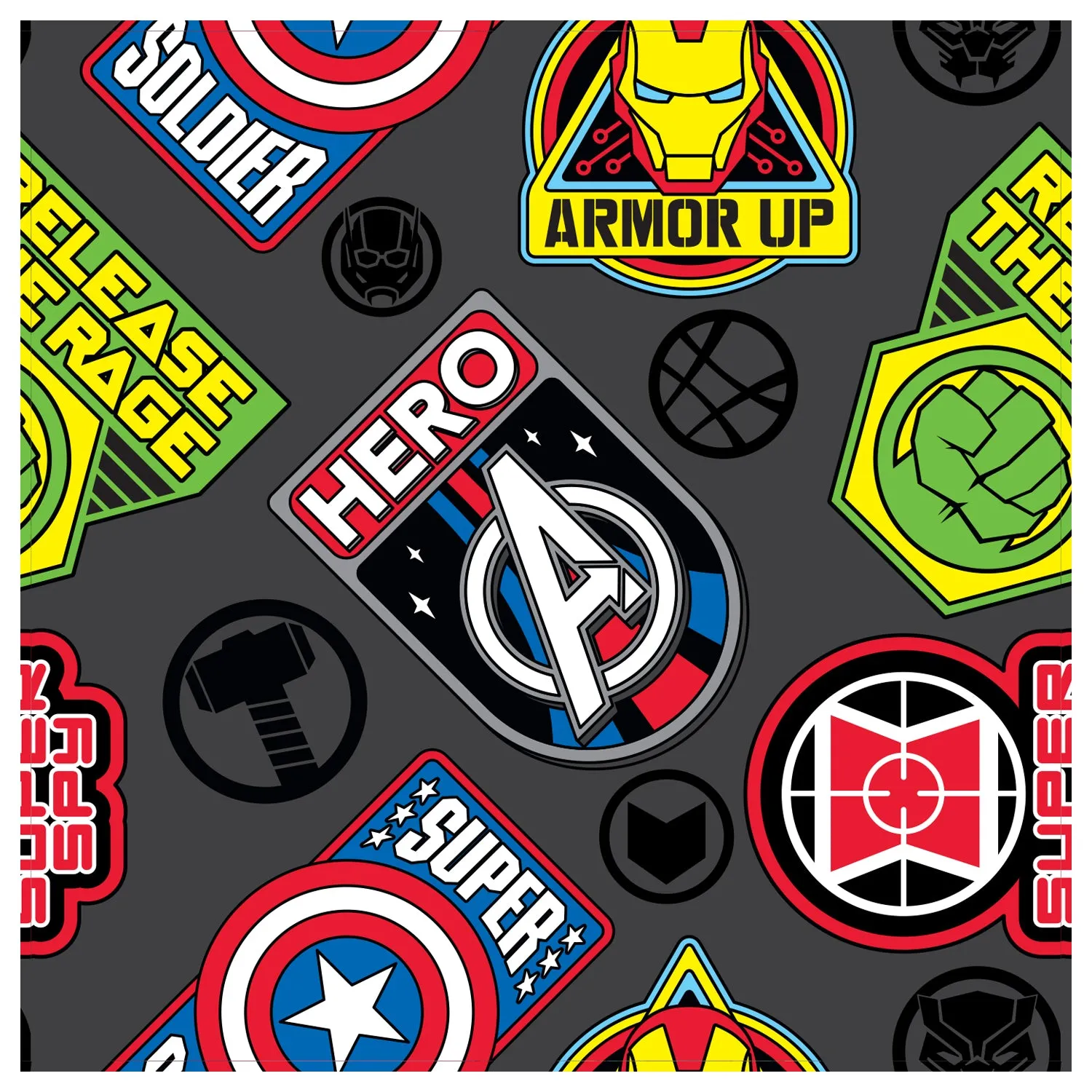Avengers:  Icon Badges        - Officially Licensed Marvel  Peel & Stick Wallpaper