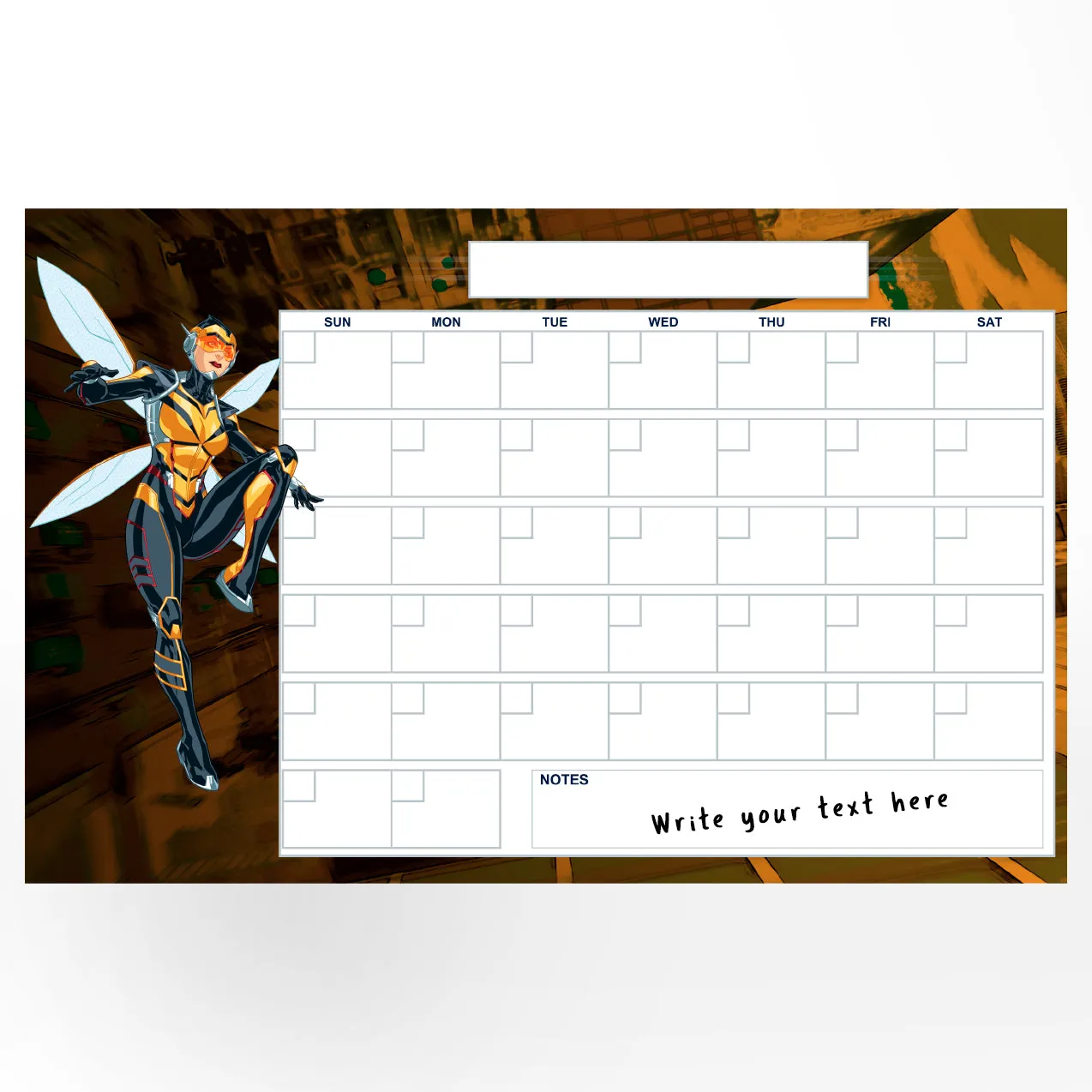 Avengers: WASP Blank Calendar Dry Erase - Officially Licensed Marvel Removable Adhesive Decal