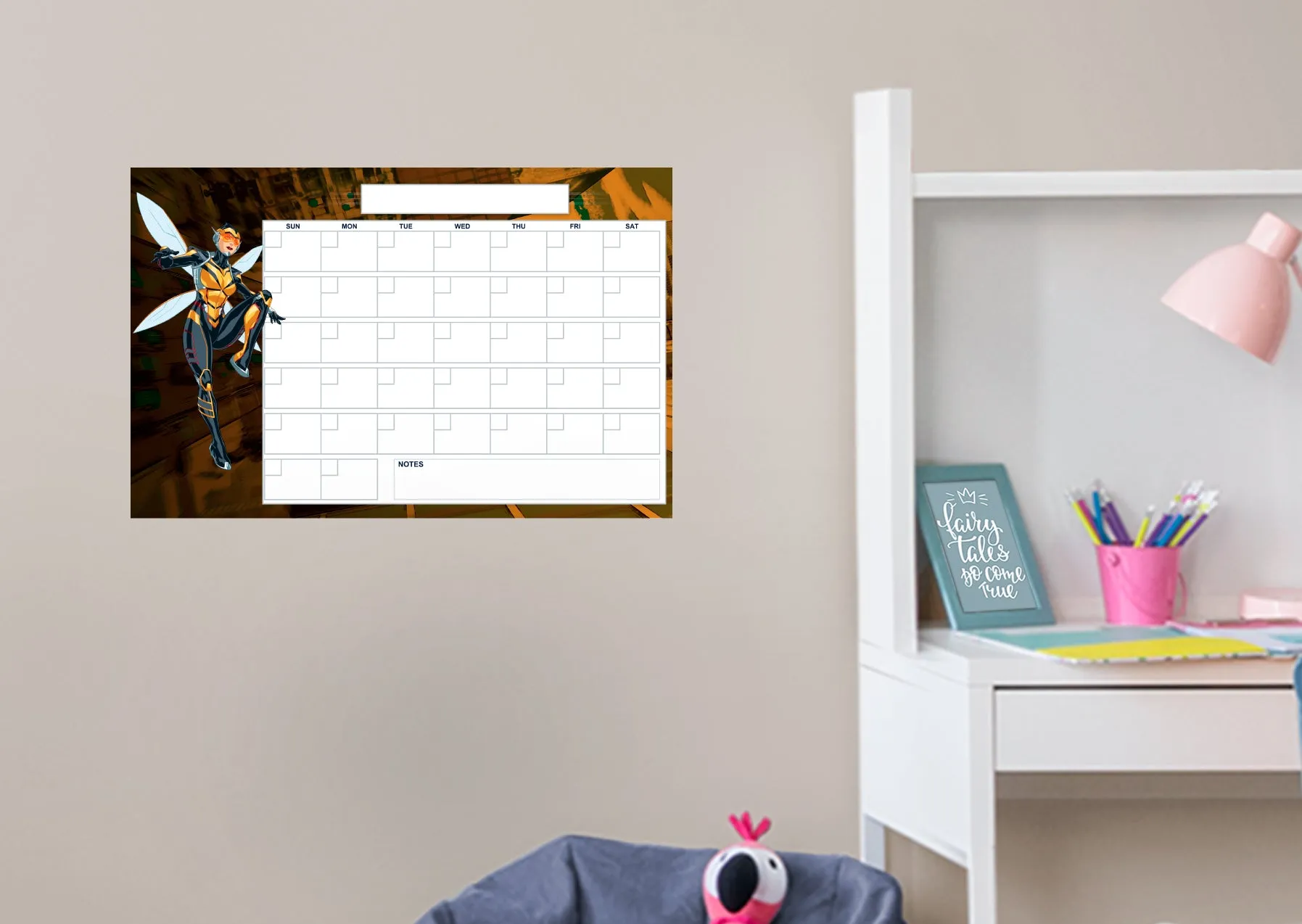 Avengers: WASP Blank Calendar Dry Erase - Officially Licensed Marvel Removable Adhesive Decal