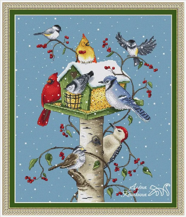 Bird Feast - PDF Cross Stitch Pattern