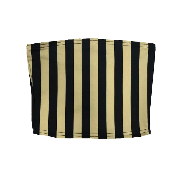 Black & Gold Striped Tube Top