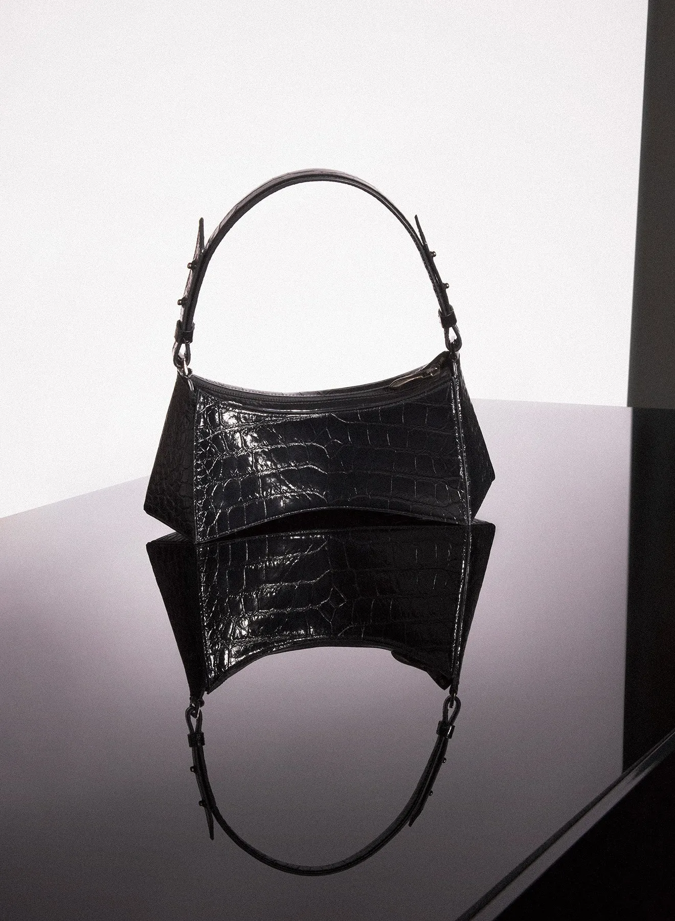black embossed crocodile zenith bag