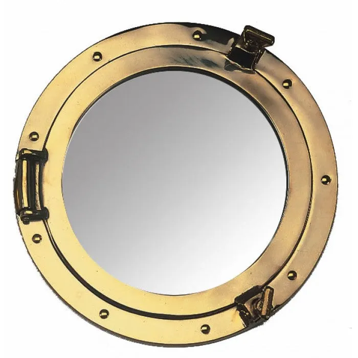 Brass Porthole Mirror 210mm