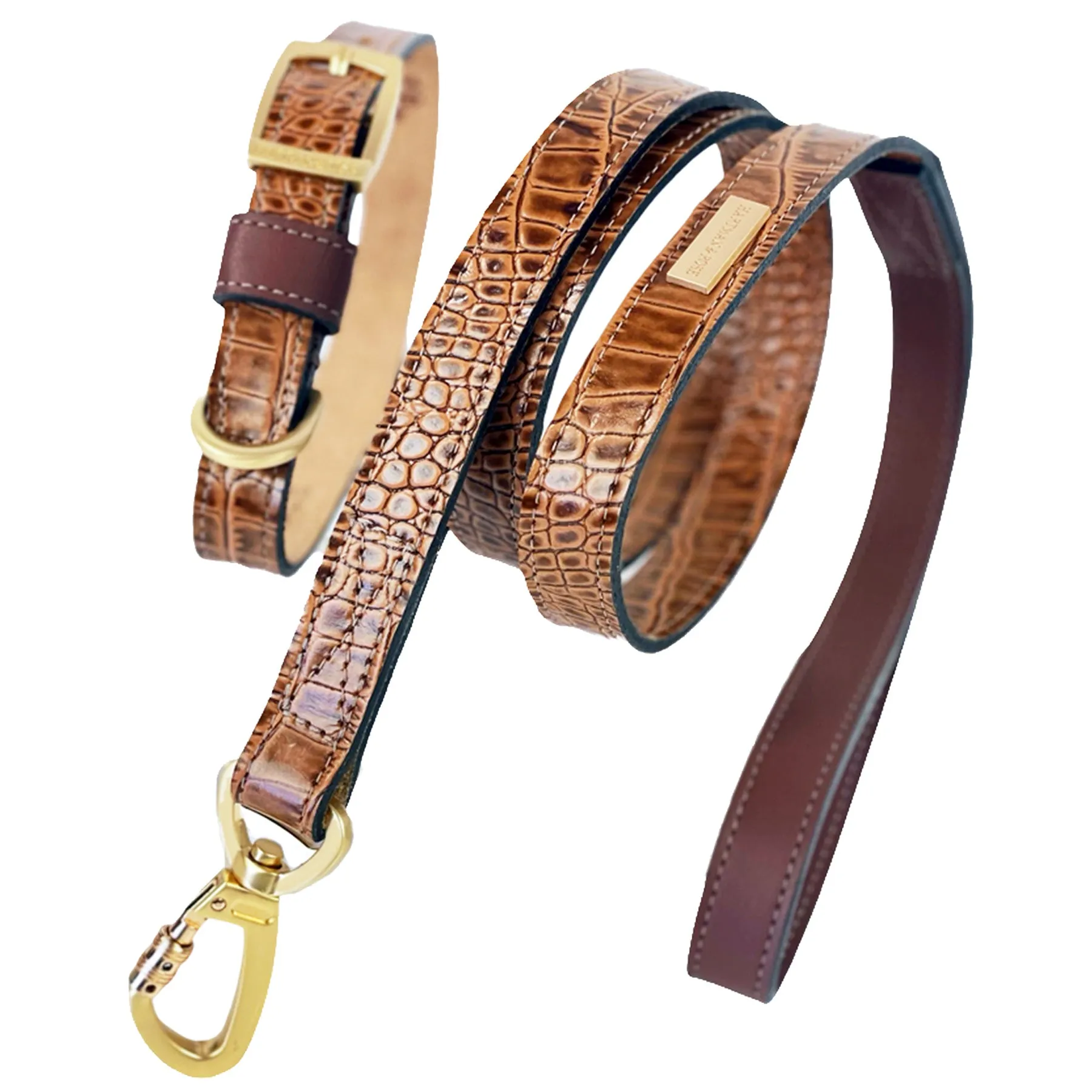 Cayman Dog Leash in Rich Brown