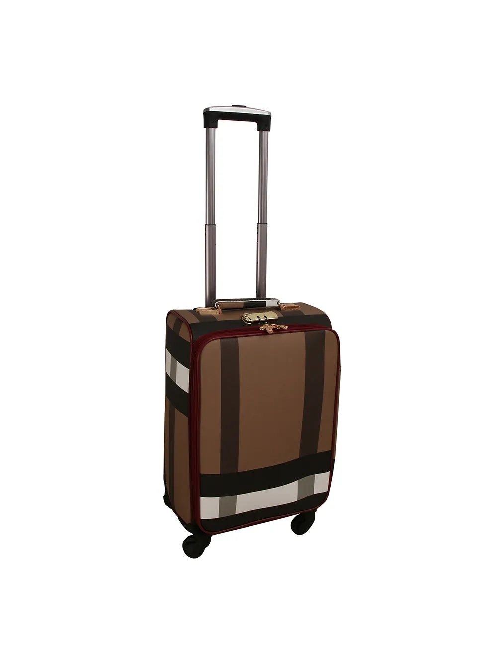Classic checkered pattern luggage travel bag and duffel bag set