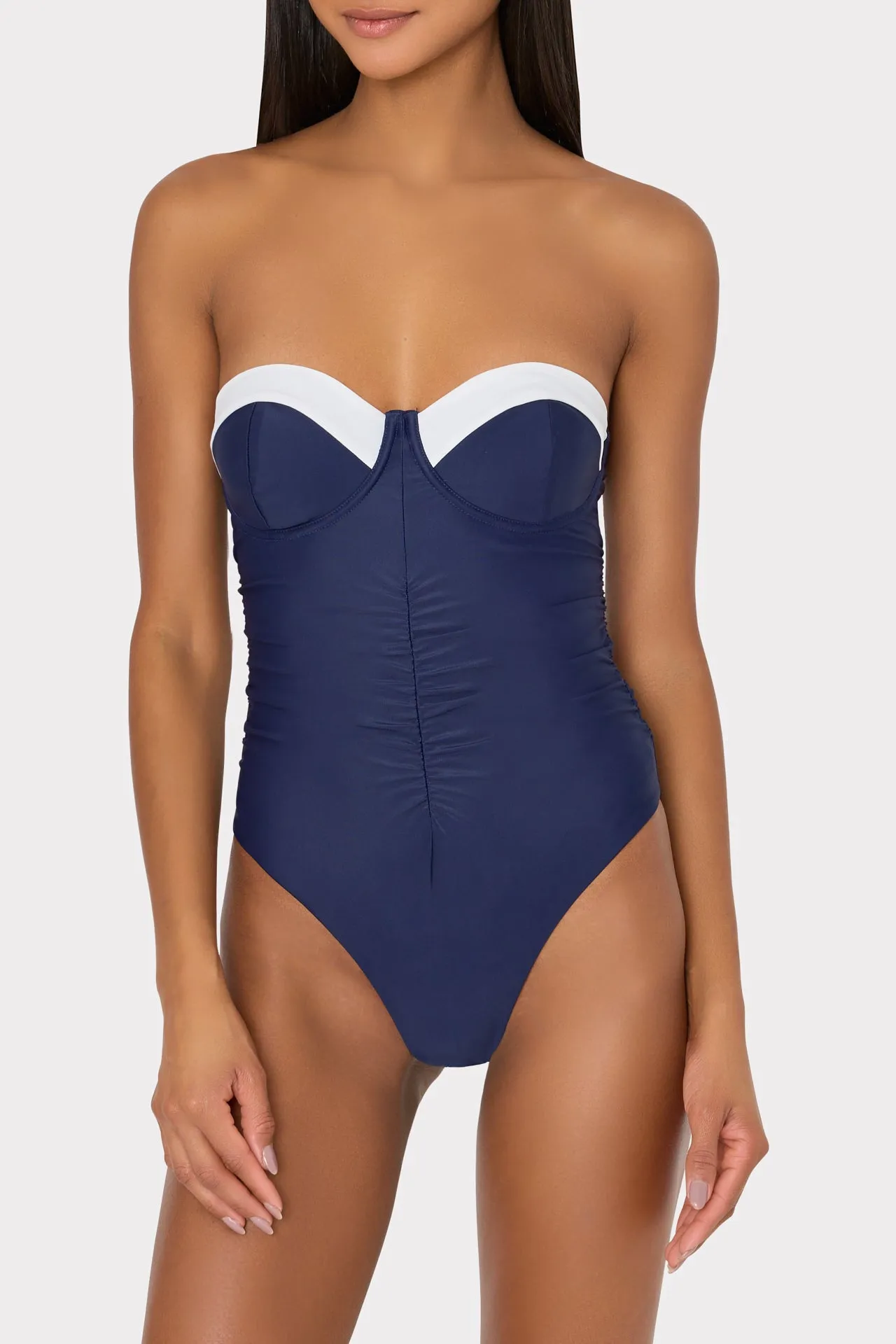 Color Block Ruched One Piece