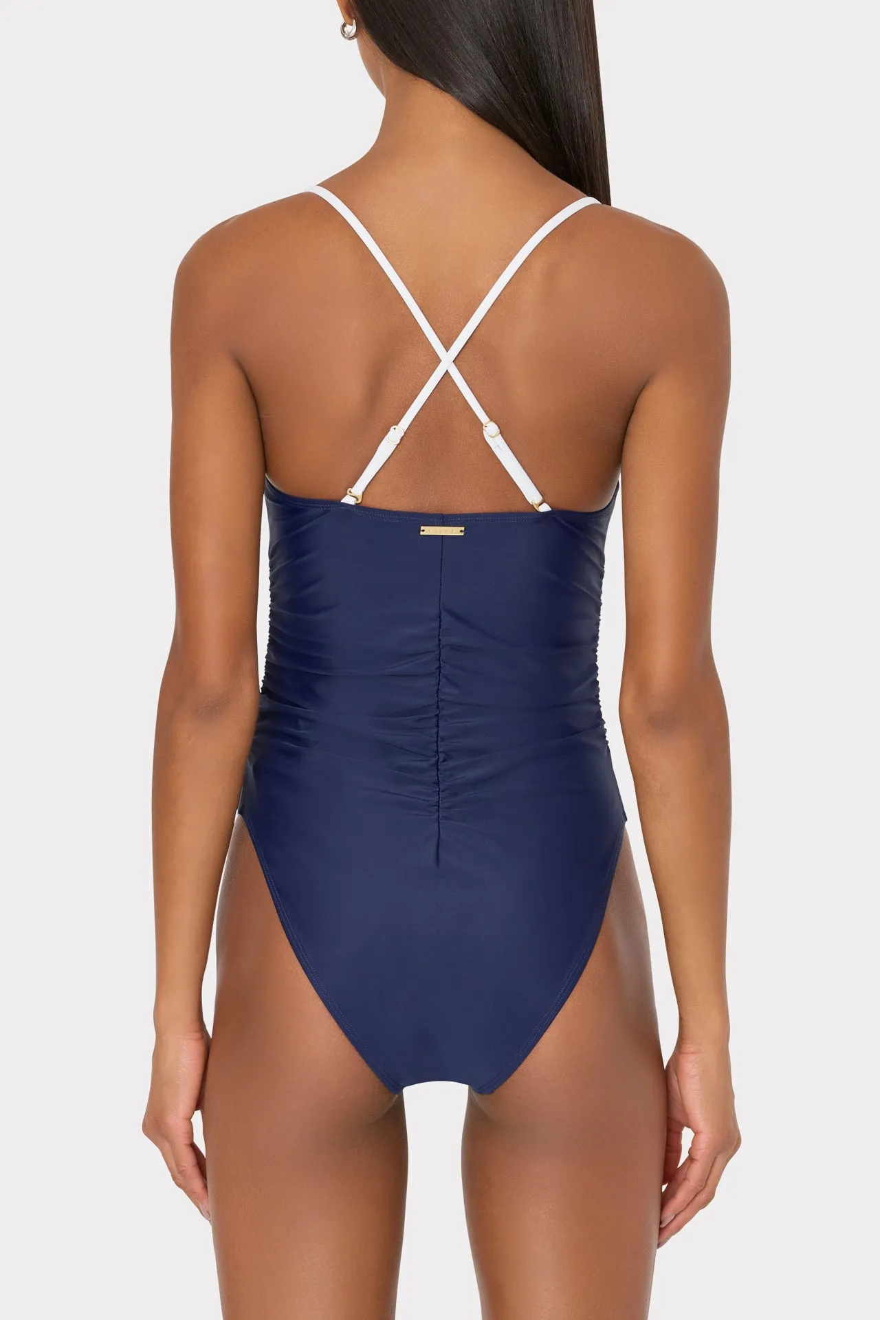 Color Block Ruched One Piece