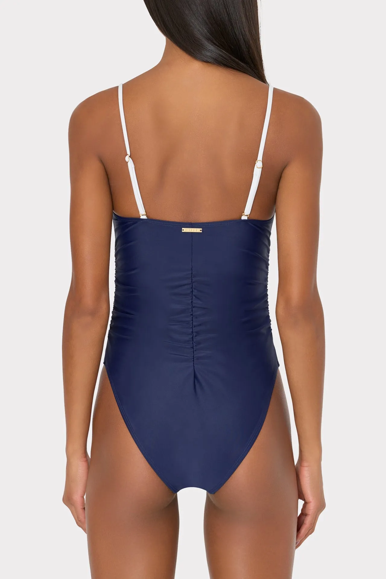Color Block Ruched One Piece