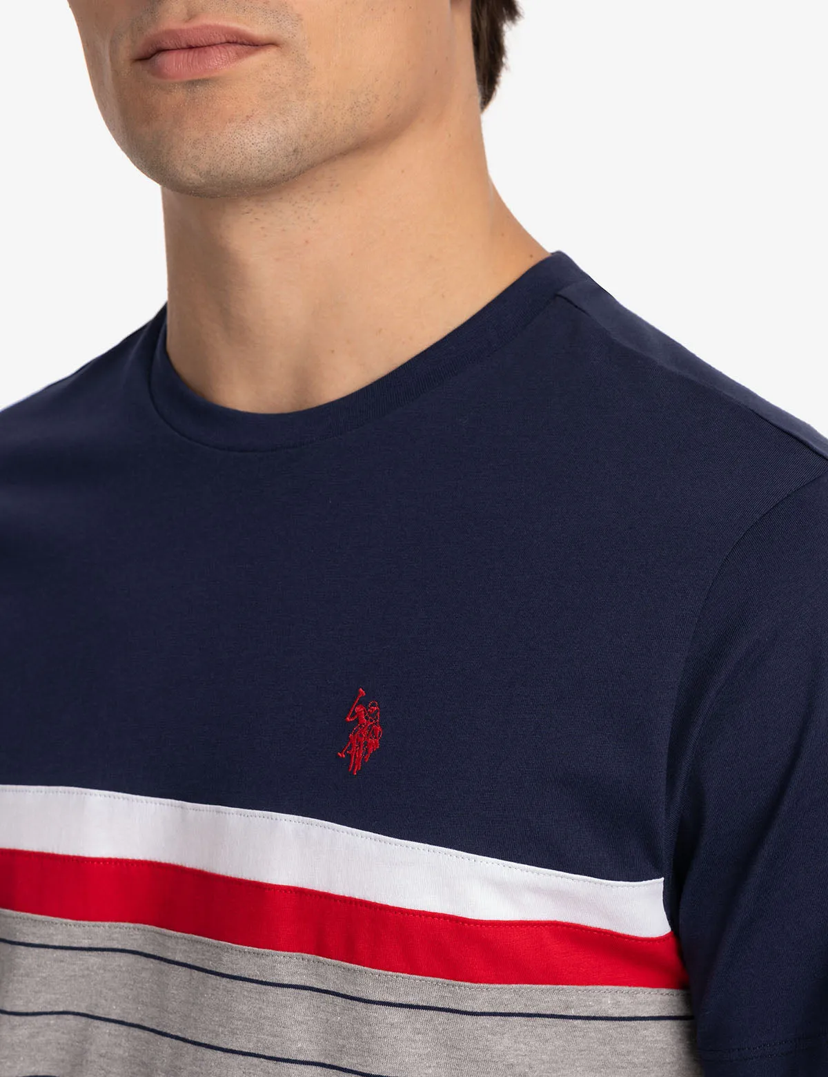 COLOR BLOCK YARN DYE STRIPE T-SHIRT