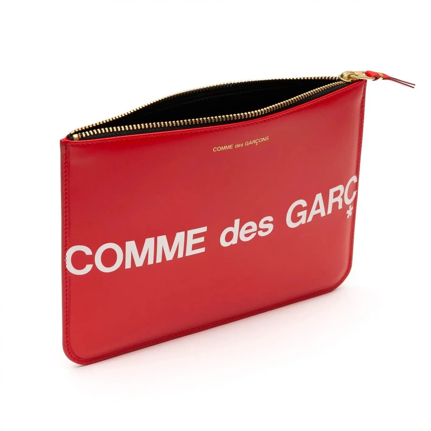 COMME des GARÇONS WALLET Huge Logo Zip Pouch Wallet - Red