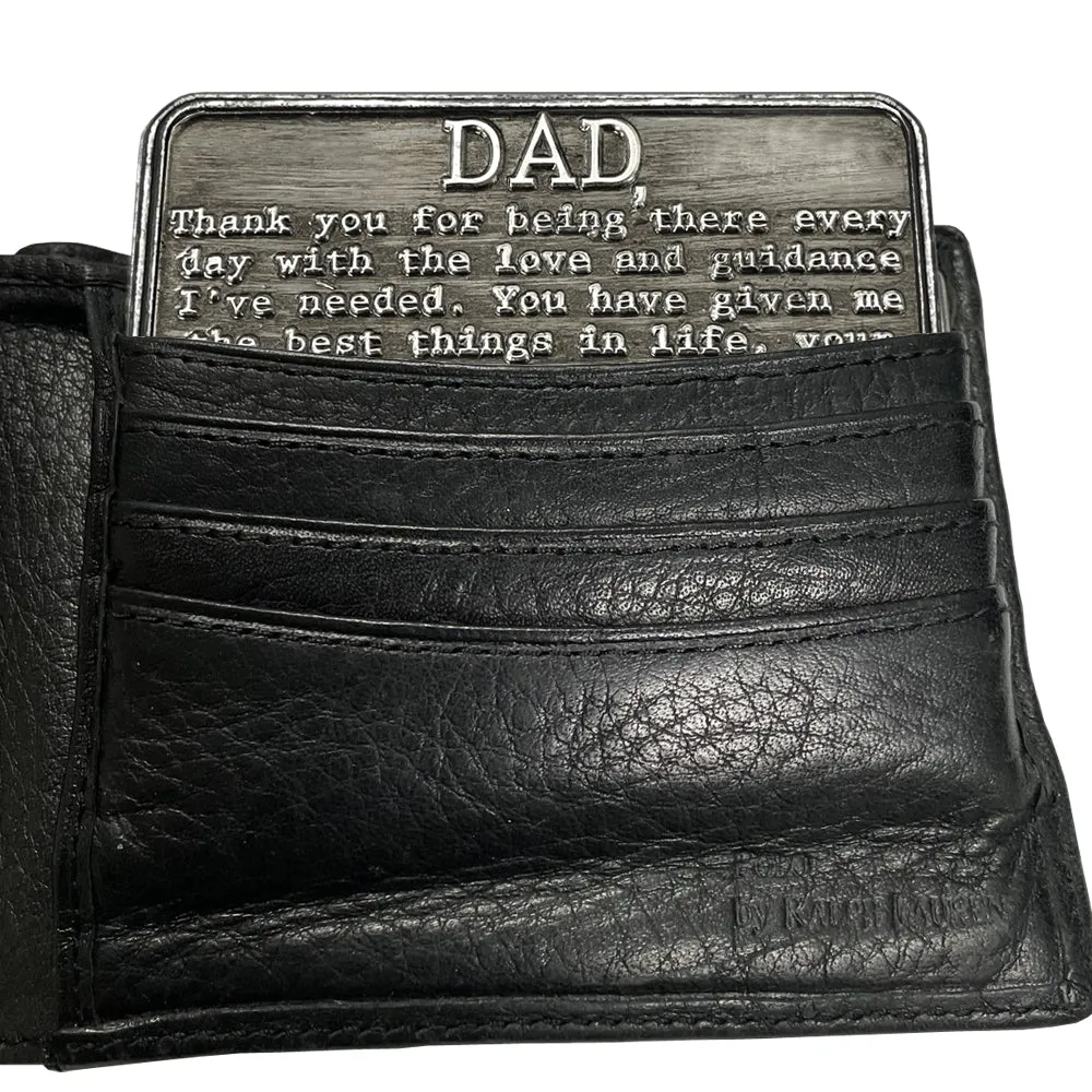 Dad Sentimental Metal Wallet or Purse Keepsake Card Gift - Cute Gift Set From Daughter Son For Men