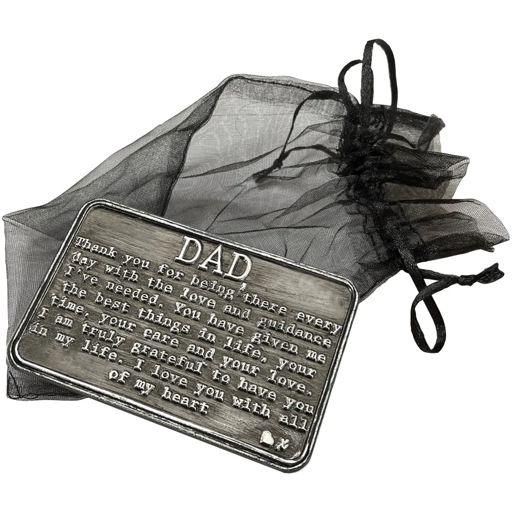 Dad Sentimental Metal Wallet or Purse Keepsake Card Gift - Cute Gift Set From Daughter Son For Men