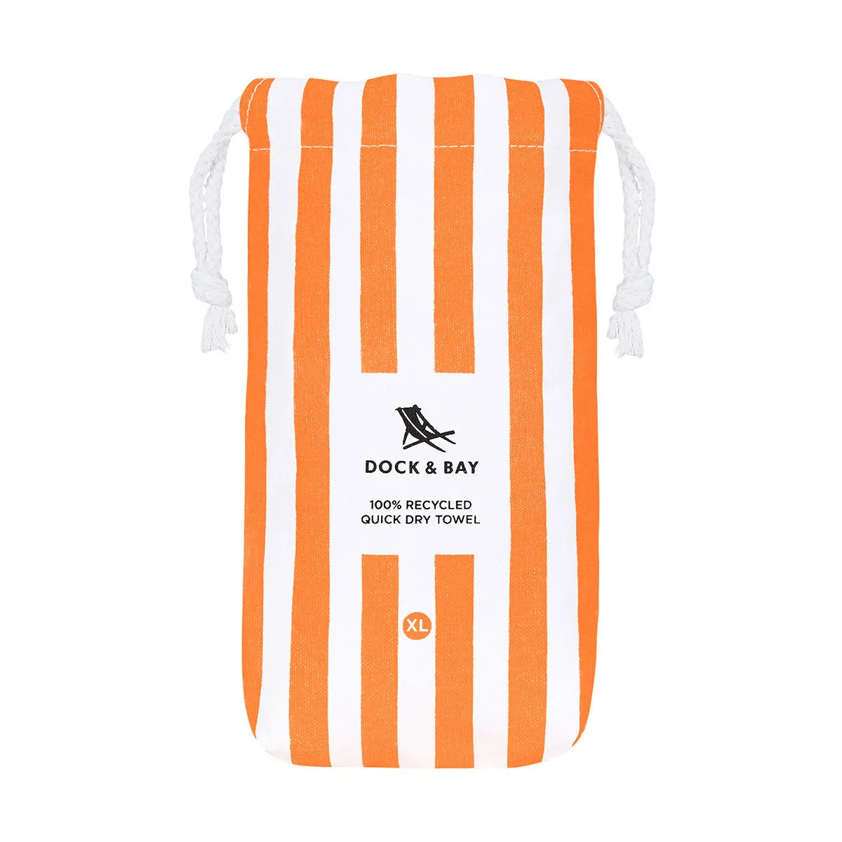 Dock & Bay Beach Towel Cabana Collection XL 100% Recycled Ipanema Orange