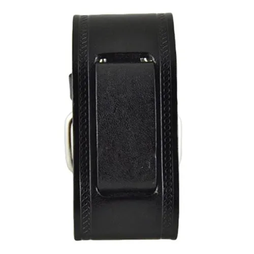 Embossed Black Leather Cuff