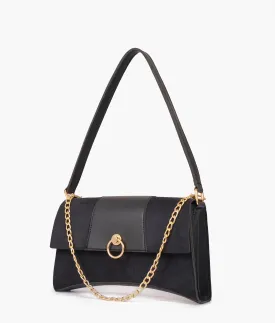Envy Hold - Black suede buckle envelope bag